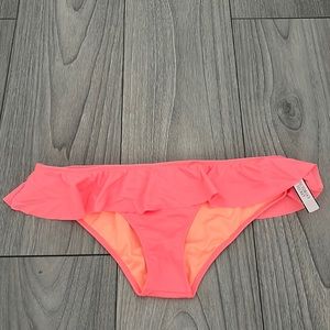 Victorias Secret Ruffled wasit Bikini bottom in coral- NWT- BRAND NEW Size M